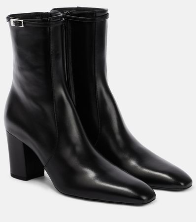 Betty 70 Leather Ankle Boots in Black - Saint Laurent | Mytheresa