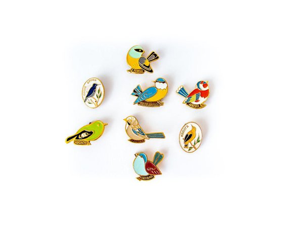 Enamel pin Bird pin Badge Backpack pins Lapel pin Nature | Etsy