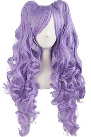 Amazon.com: MapofBeauty 28"/70cm Lolita Long Curly Clip on Ponytails Cosplay Wig (Light Purple): Beauty