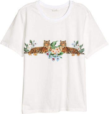 T-shirt with Applique - White