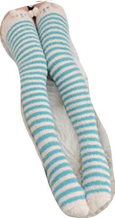 blue striped knee high socks