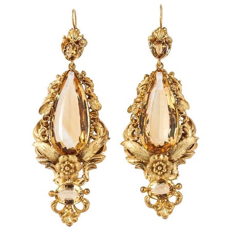 antique gold drop earrings