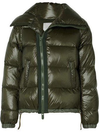 Quilted Shell Down Jacket - Army green