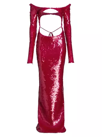 Shop LaQuan Smith Sequin-Embroidered Cut-Out Gown | Saks Fifth Avenue