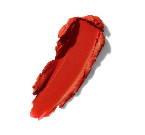 red/orange lipstick smear