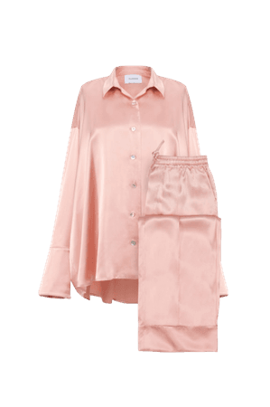 “Sizeless” Pajama Set with Pants in Dust Pink