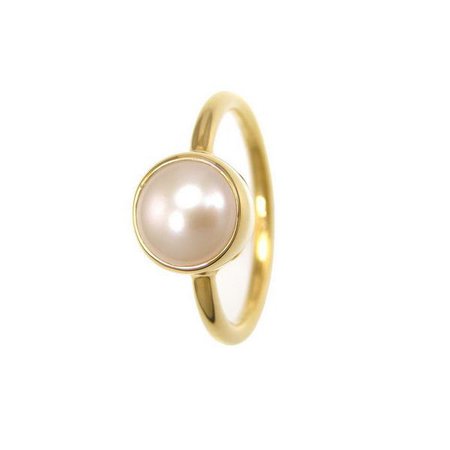 Pearl Freshwater 8mm rings - Oval Gold rings - Stackable Bezel Gemston – Urban Carats