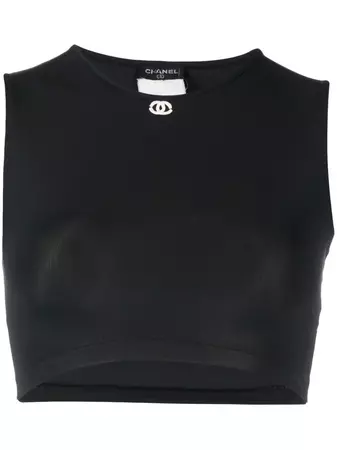CHANEL Pre-Owned 1990s CC Embroidered Crop Top - Farfetch