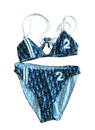 Dior blue Y2k bikini swimsuit