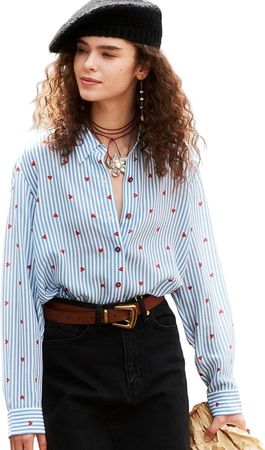 COLD POSH Women's 100% Pure Silk Blouse: Women Silk Satin Button Down Shirt Loose Fit Casual Elegant Tops Long Sleeve Shirts at Amazon Women’s Clothing store