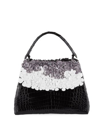 Nancy Gonzalez Jolene Small Floral Top Handle Bag