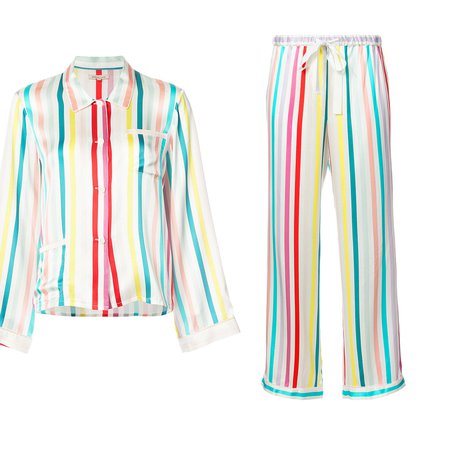 rainbow stripe pajama set