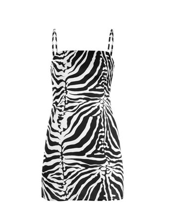 sheath spaghetti zebra dresses