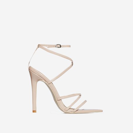 Kaia Pointed Barely There Heel In Nude Patent | EGO