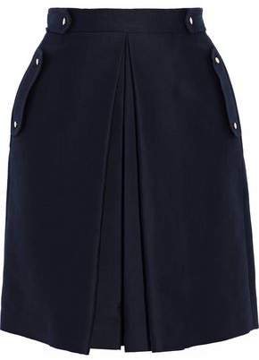 Pleated Cotton And Silk-blend Mini Skirt