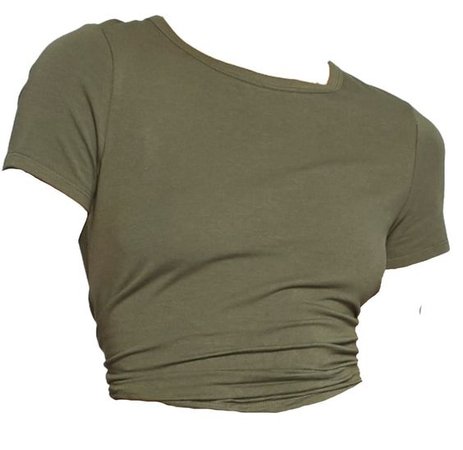 army green crop top