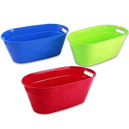 plastic colored handled container tubs