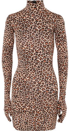 Leopard-print Jersey Mini Dress - Leopard print