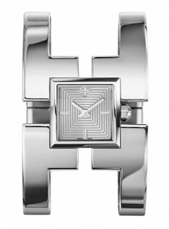 silver Tory Burch bracelet watch