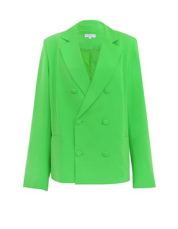 BUSINESS AS USUAL' Neon Green Oversized Blazer $105