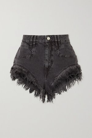 Charcoal Eneida frayed denim shorts | Isabel Marant | NET-A-PORTER
