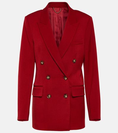 Double Breasted Wool Blend Blazer in Red - Victoria Beckham | Mytheresa