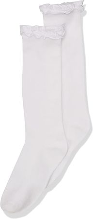 Amazon.com: Jefferies Socks Little Girls Ruffle Knee High Socks, White, Medium: Clothing, Shoes & Jewelry