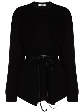 Valentino Belted Knitted Jumper - Farfetch
