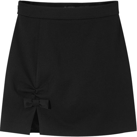 black skirt with bow