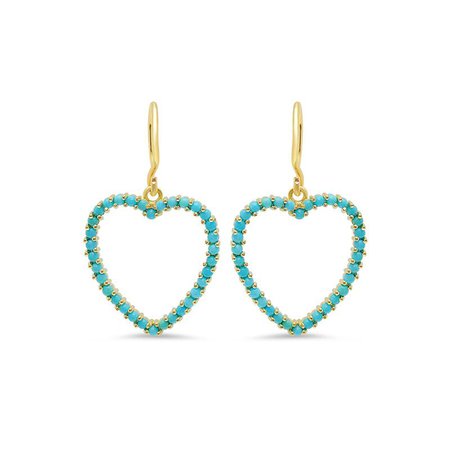 Jennifer Meyer | Turquoise Large Open Heart Drop Earrings