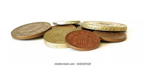 small pile of british coins