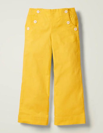 Button Front Sailor Pants - Daffodil Yellow