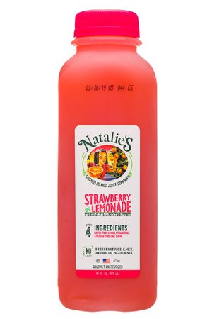 Strawberry Lemonade 2019 | Natalie's | BevNET.com Product Review + Ordering | BevNET.com