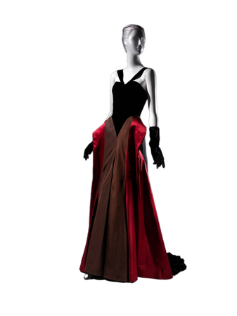 Charles James gowns dress red black formal dresses vintage