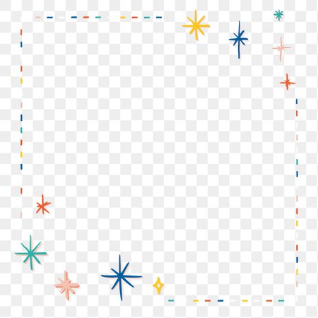 Colorful minimal star frame png transparent… | Free stock illustration | High Resolution graphic