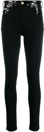 textured waistband skinny jeans