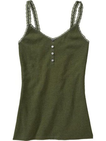 Lucky Brand Lace Trim Henley Cami