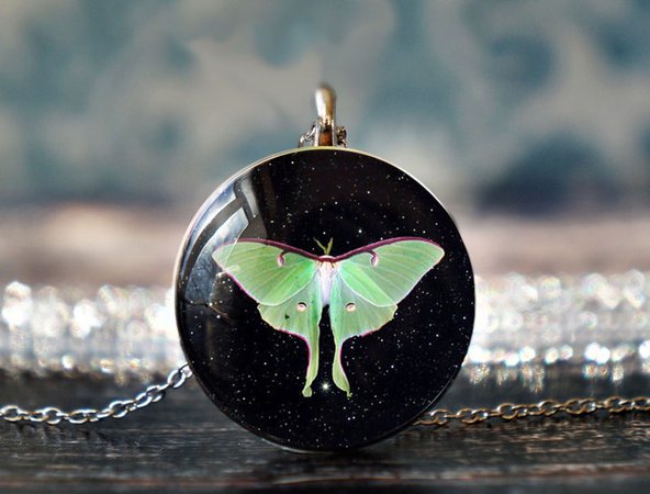 Luna Moth Pendant Luna Moth Jewelry Moth Pendant Moth | Etsy