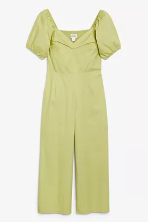 Puff sleeve jumpsuit - Light green - Jumpsuits - Monki WW