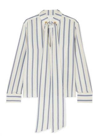 Chloé | Pussy-bow striped silk-georgette blouse | NET-A-PORTER.COM