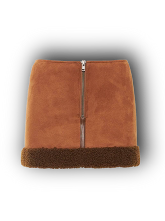 ash brown faux fur shearling miniskirt skirts