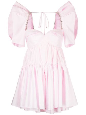 AREA crystal-trim Mini Dress - Farfetch