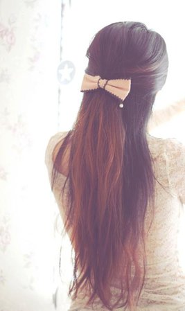 long hair with bow – Long Hairstyles How To