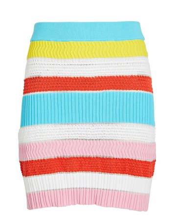 Solid & Striped The Rose Striped Knit Mini Skirt | INTERMIX®
