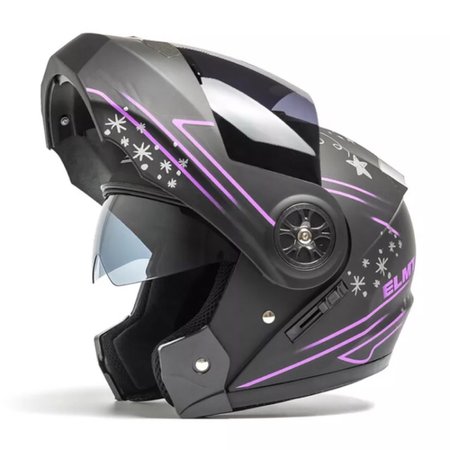 purple motorcycle helmet