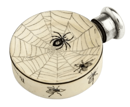 Unusual English Victorian Sterling Top Ceramic Perfume