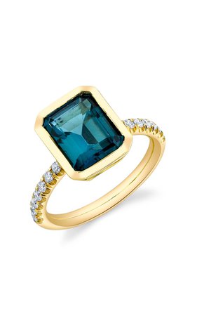 Shirley 18k Yellow Gold Topaz, Diamond Ring By Sarah Hendler | Moda Operandi