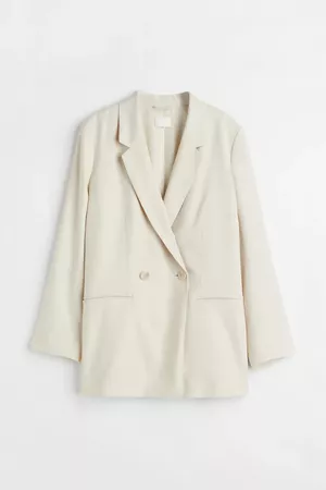 Double-breasted Jacket - Light beige - Ladies | H&M US
