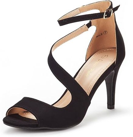 Amazon.com | DREAM PAIRS Women's NILE Fashion Stilettos Open Toe Pump Heel Sandals | Heeled Sandals