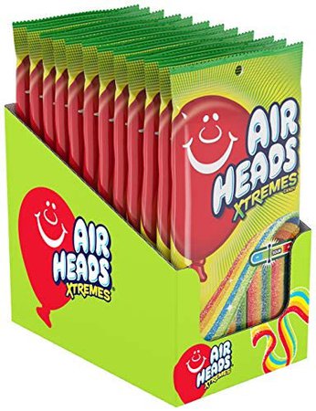 Amazon.com : Airheads Candy Xtremes Belts Sour Candy, Rainbow Berry, Non Melting, Bulk Party Bag, 4.5 oz (Bulk Pack of 12) : Gummy Candy : Grocery & Gourmet Food